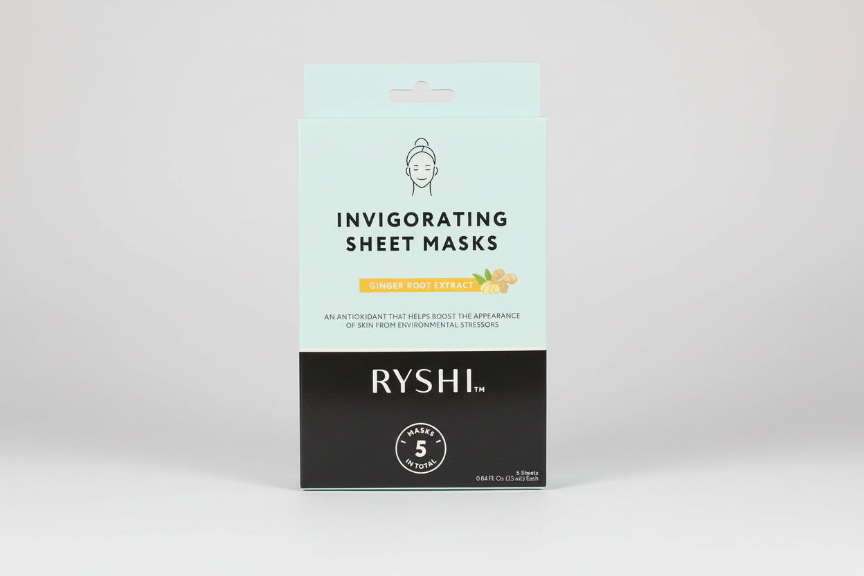 RYSHI Invigorating Sheet Masks Ginger Root Extract 5 Mask