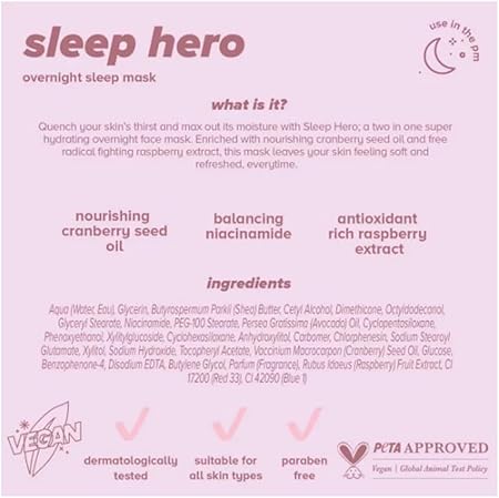 Lottie Skin Proud Sleep Hero Overnight Sleeping Mask with Balancing Niacinamide 50ml