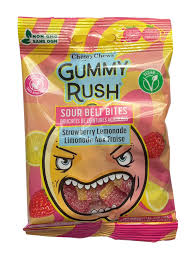 Gummy Rush Sour Belt Bites Strawberry Lemonade 60g