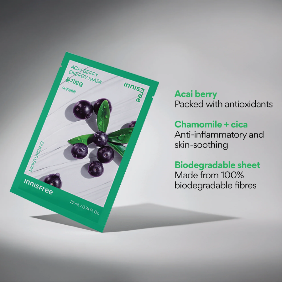 Innisfree Energy Sheet Mask - Acai Berry (1 sheet)