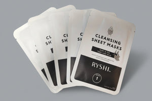 RYSHI Cleansing Sheet Masks Mint & Tea Tree Leaf Oils - 5 Masks