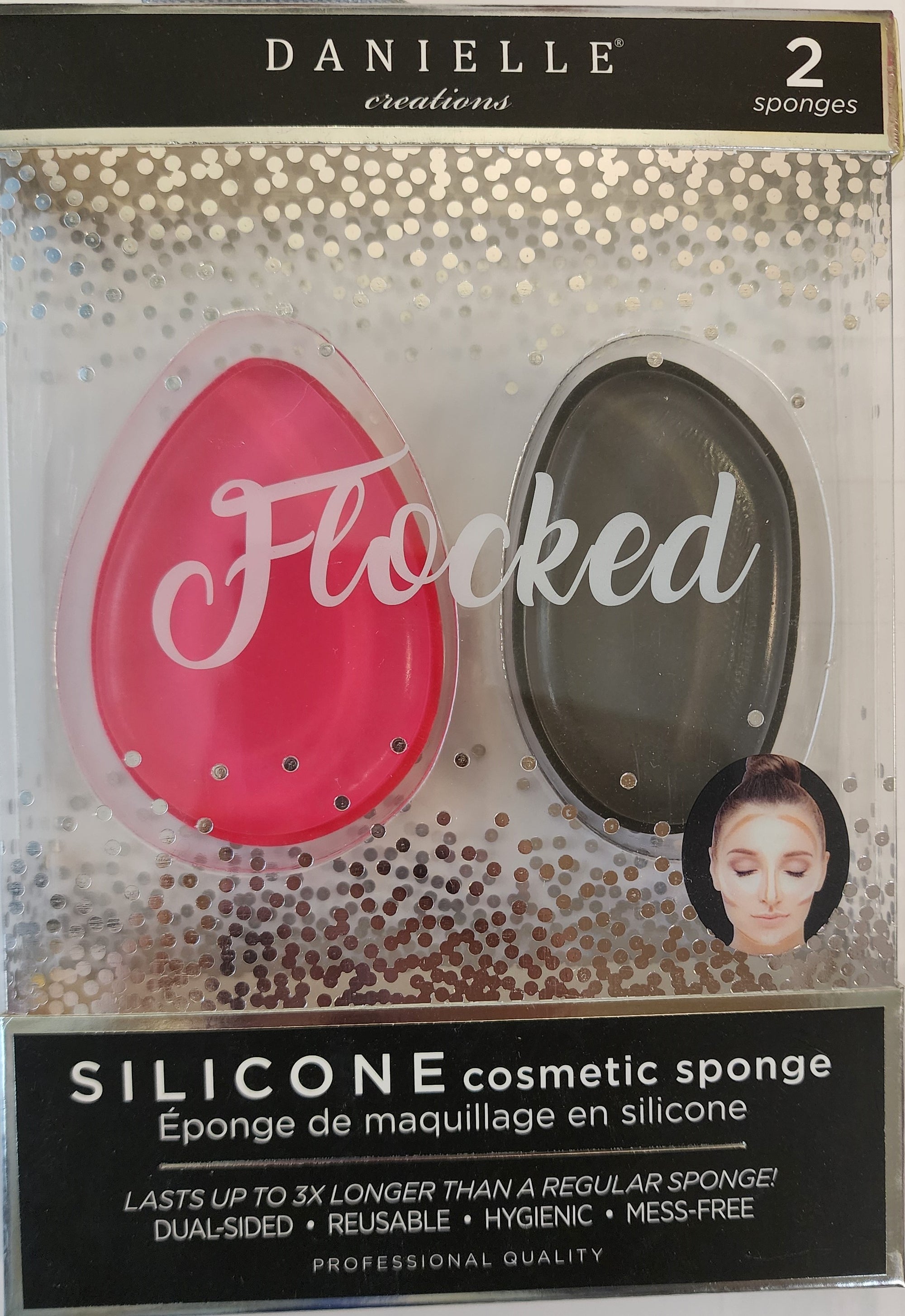 Danielle Creations Flocked Silicone Cosmetic Sponge 2 Piece