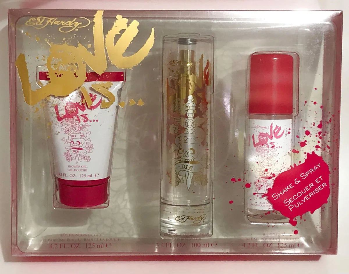 Ed Hardy Love Is 3pc Set 100ml EDP Women