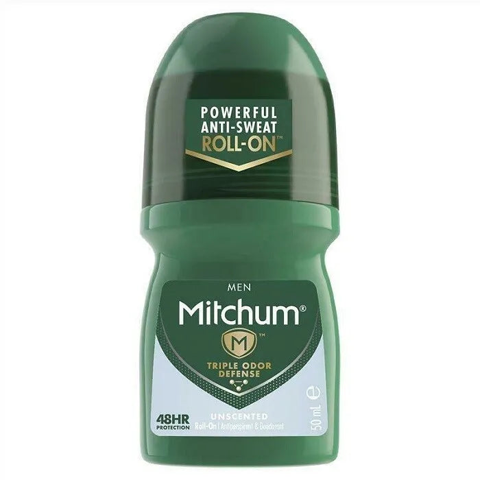 Mitchum Men Triple Odor Defense 48HR Protection Unscented Antiperspirant & Deodorant Roll-on 50ml