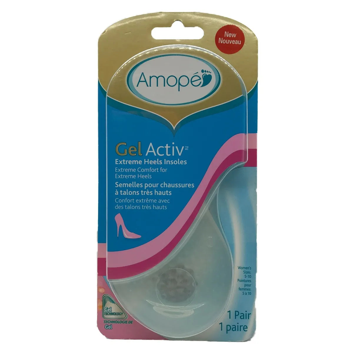 Amope Gel Activ Extreme Heels Insoles 1 Pair