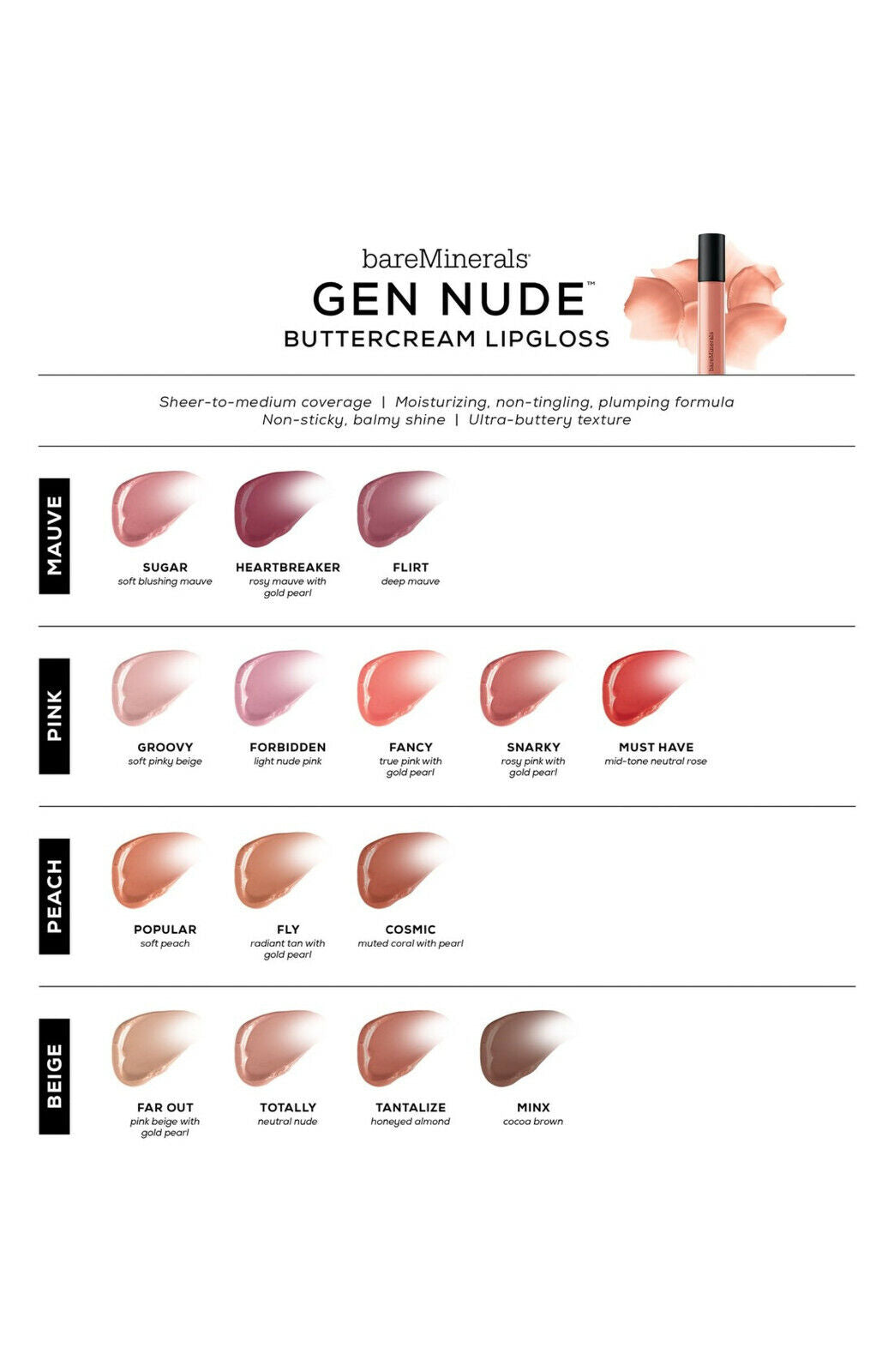 Bare Minerals Gen Nude Buttercream Lip Gloss 4ml