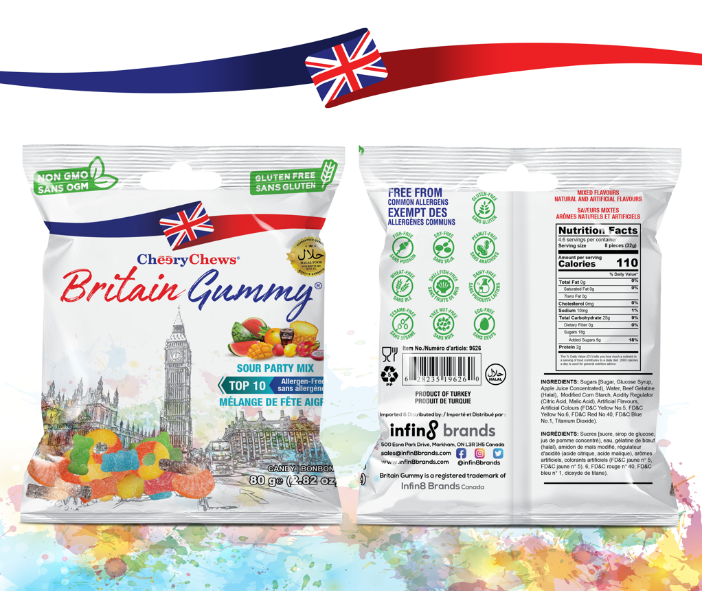 Britain Gummy Sour Party Mix 80g