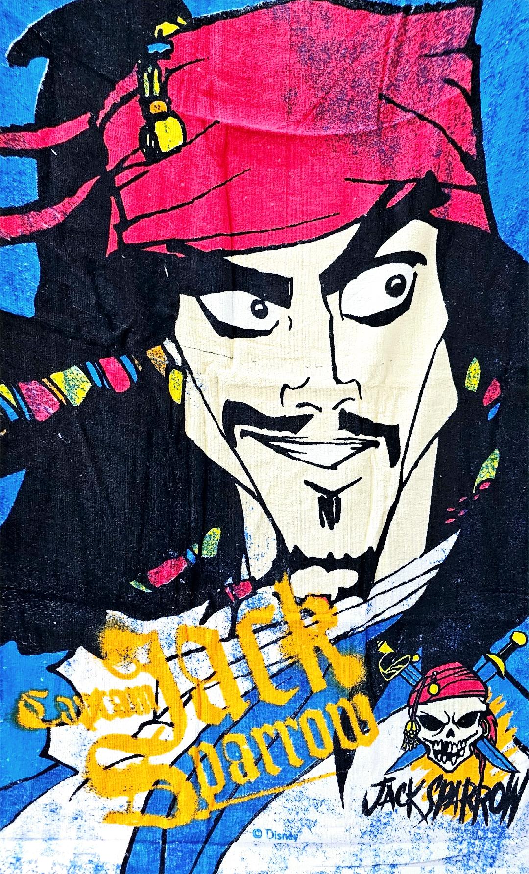 Pirates of the Caribbean Captain Jack Sparrow Cartoon Towel (29cm x 48.5cm)