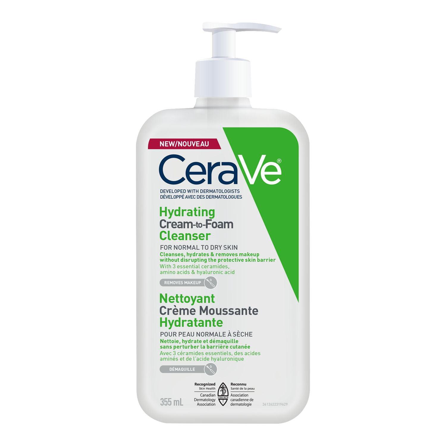 CeraVe Hydrating Cream-to-Foam Cleanser for Normal to Dry Skin – 355ml