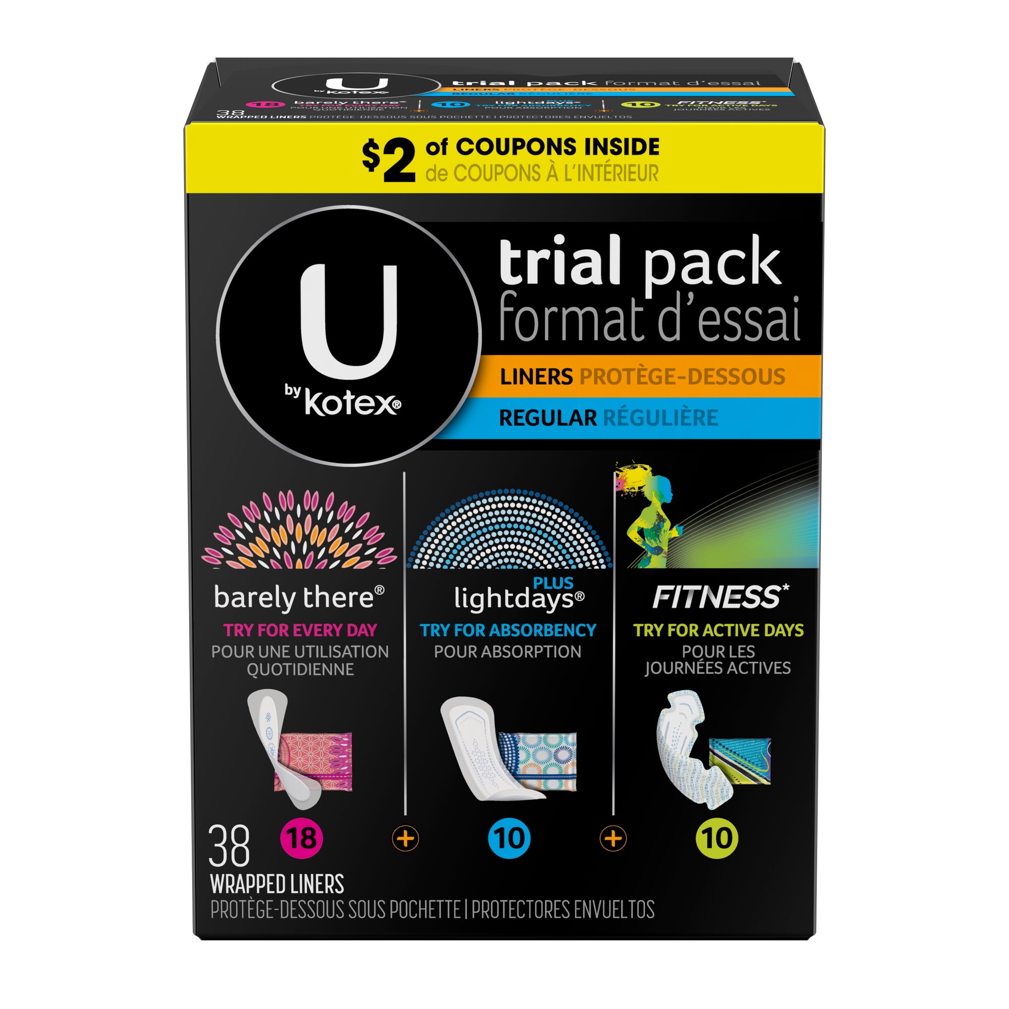 U by Kotex Trial pack 38 Wrapped Liners