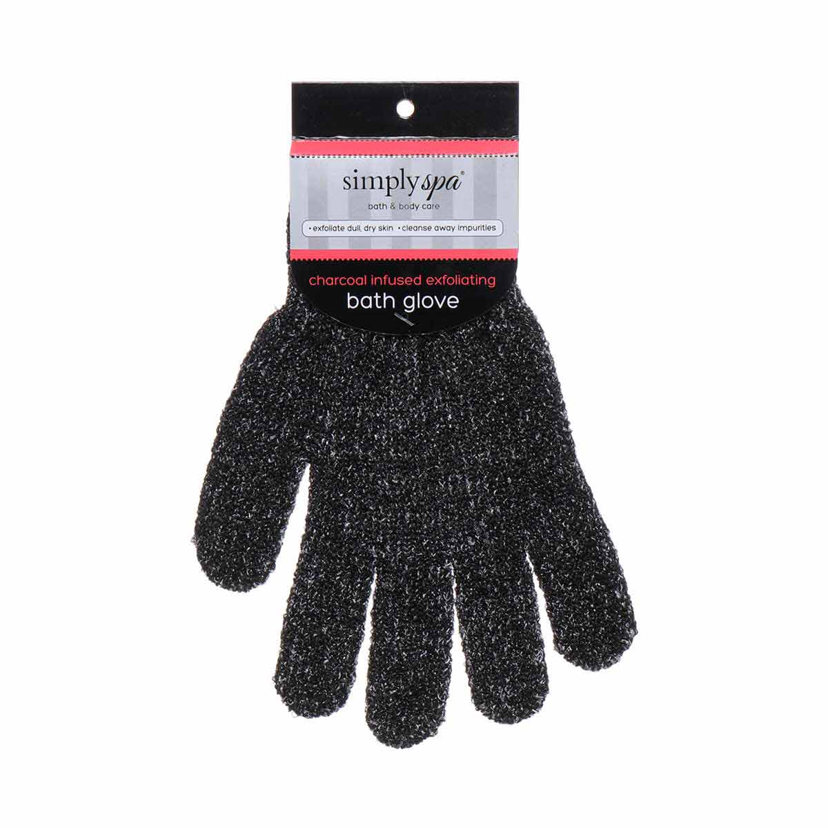 Simply Spa Charcoal Infused Exfoliating Bath Glove 1pc