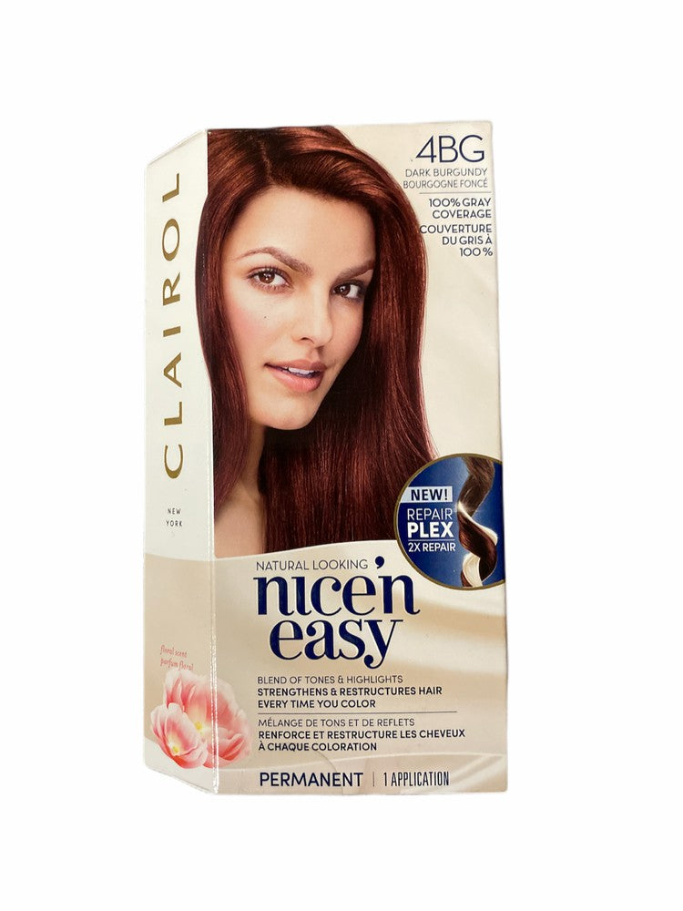 Clairol Nice'n Easy Repair Plex Hair Colour, 4BG Dark Burgundy