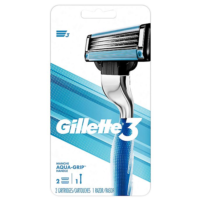 Gillette 3 Aqua Grip 1 Razor 2 Cartridges