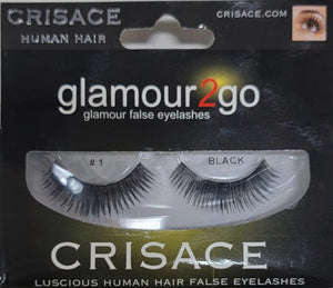 Crisace glamour2go Human Hair False Eyelashes (Black)