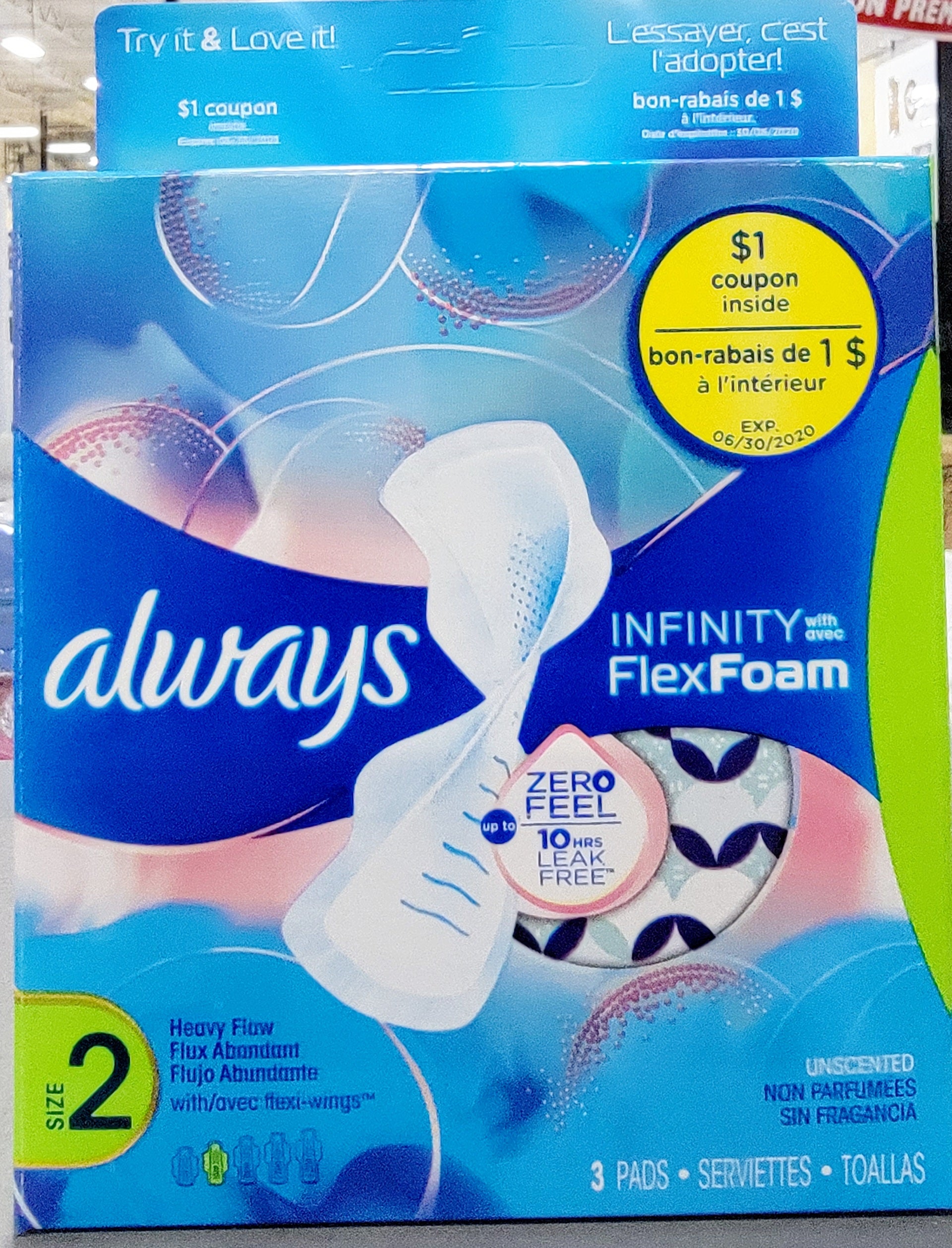 Always Infinity FlexFoam Size 2 (3 Pads)