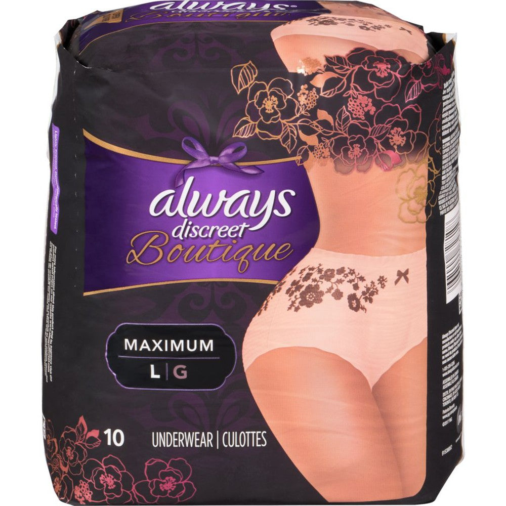 Always Discreet Boutique Maximum Large 10 Underwear