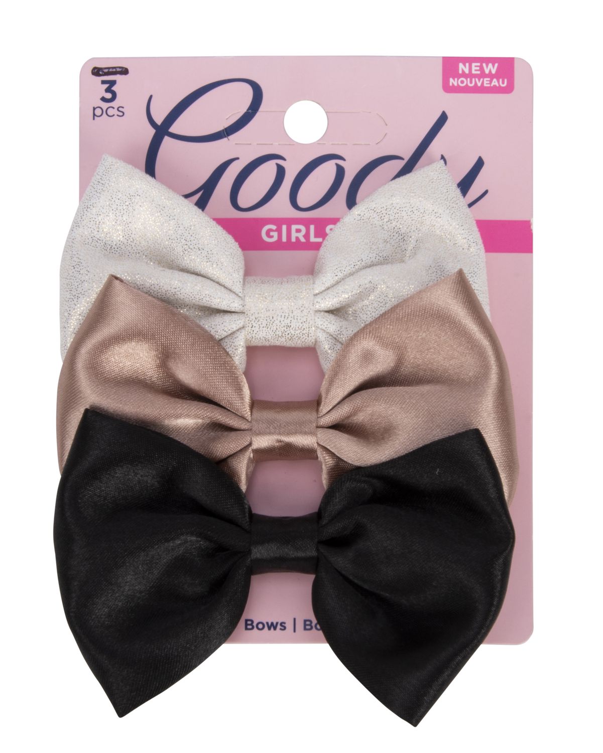 Goody Girls Bows Curls 3pcs (Assorted Colors)- 17582