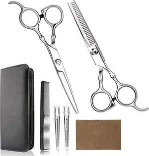 Professional Hairdressing Scissors for Home Barber Hair Salon Thinning Scissors with Comb and Case