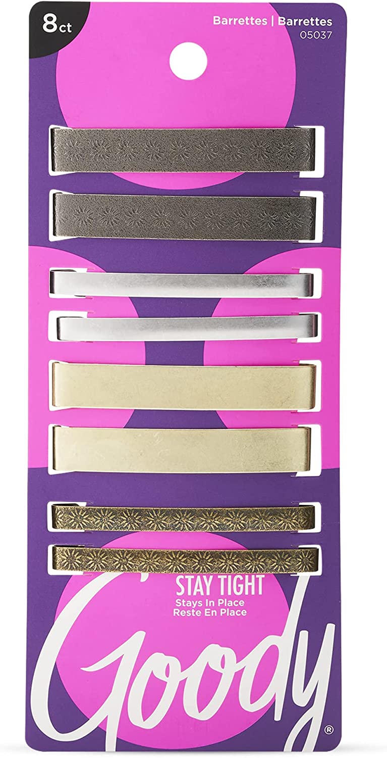 Goody Barrettes 8pcs (Gold/Silver/Black)- 05037