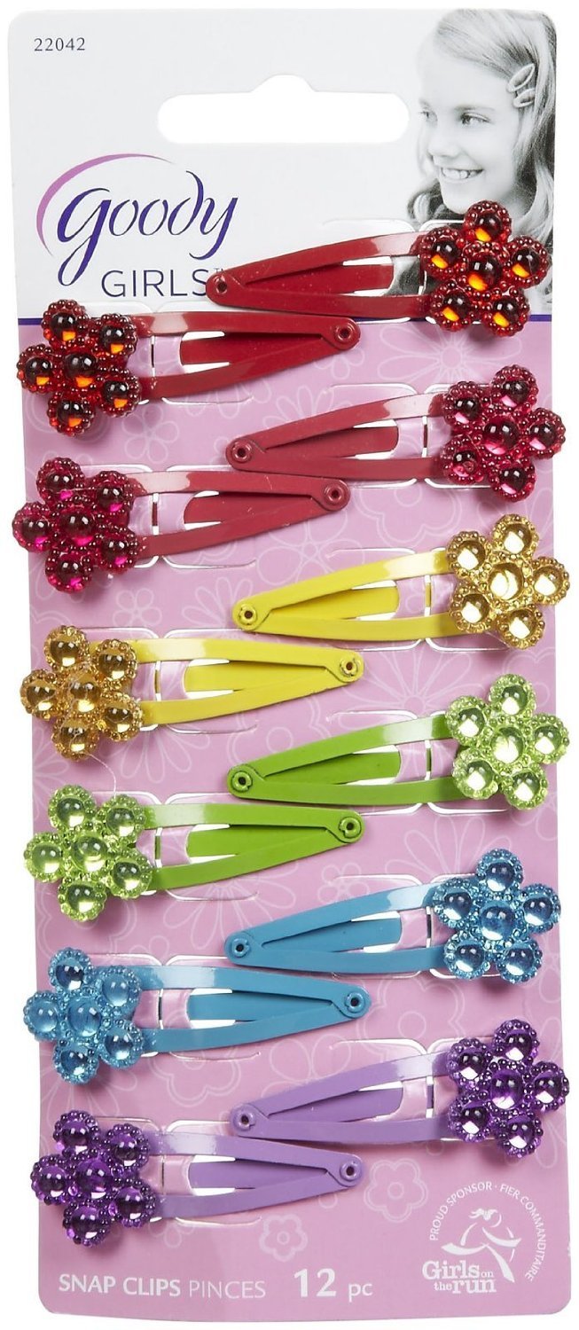 Goody Floral Snap Clips 12pcs (Red/Pink/Yellow/Green/Blue/Purple)