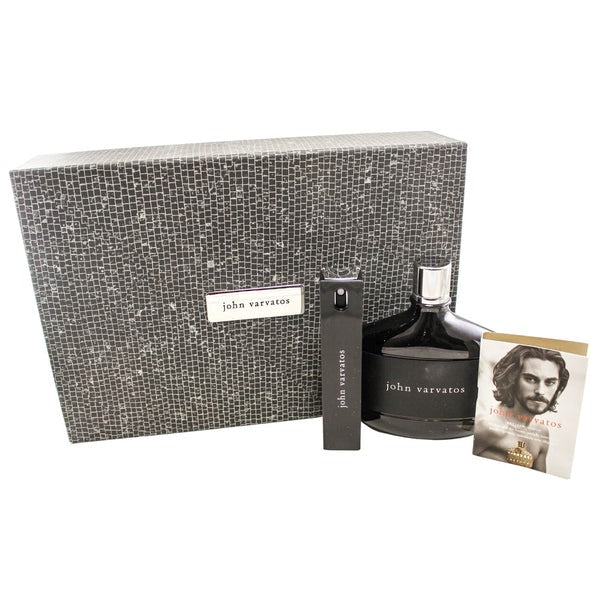 John Varvatos 3pc Set 125ml EDT Men (Grey Textured Design Packaging)