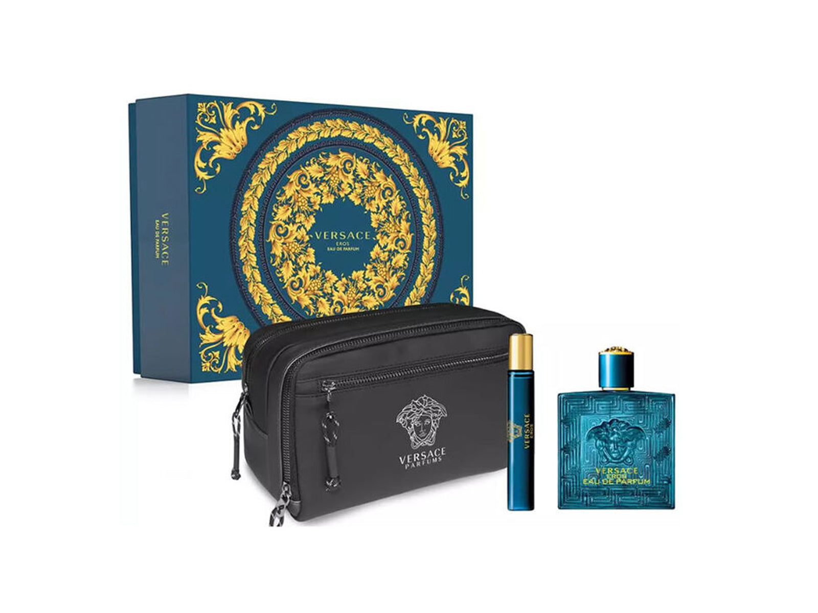 Versace Eros 3pc Set 100ml EDP w/ Travel Pouch Men