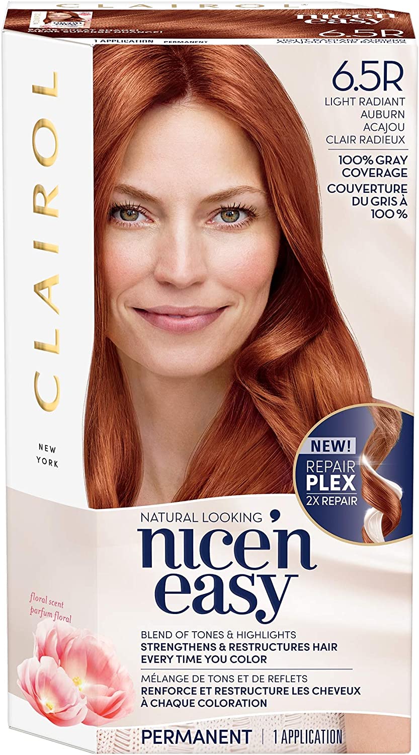 Clairol Nice'n Easy Repair Plex Hair Colour, 6.5R Light Radiant Auburn