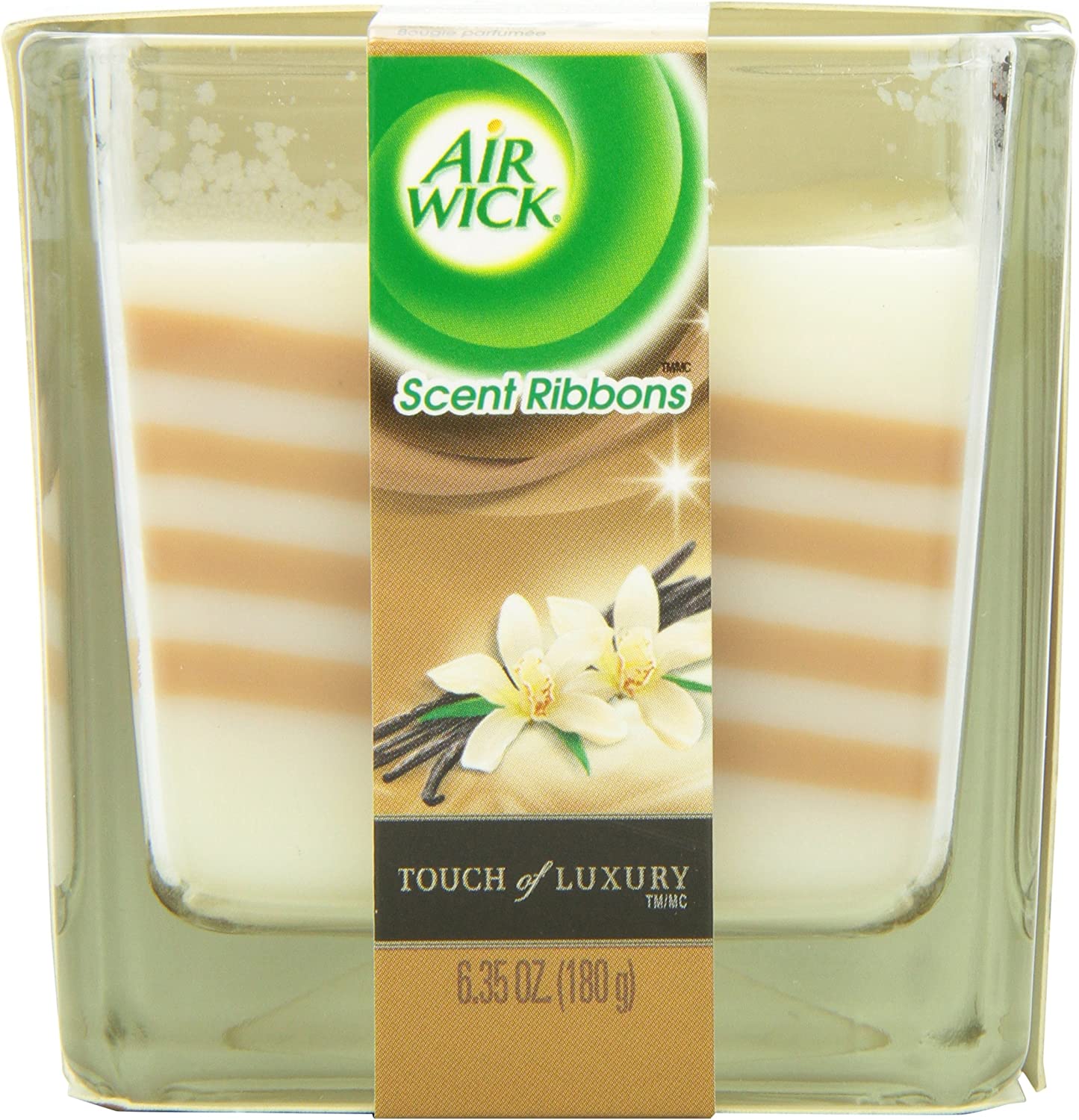 Air Wick Scent Ribbons Vanilla & Soft Velvet Scented Candle 180g