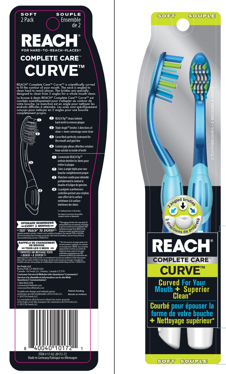 Reach Complete Care Curve Toothbrush 2 pack (3 Angled Bristles)