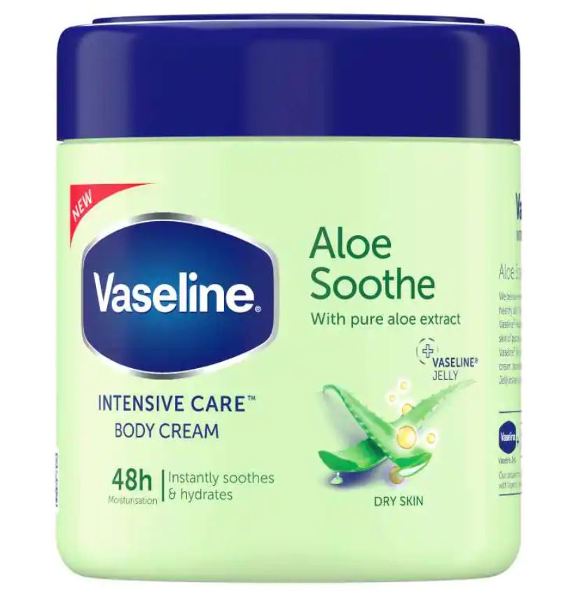 Vaseline Aloe Soothe Intensive Care Body Cream 48H Normal to Dry Skin 400ml