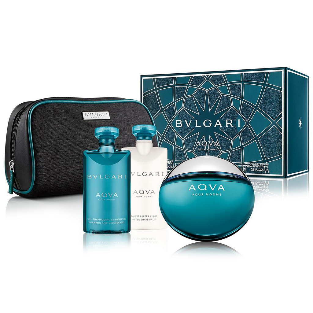 Bvlgari Aqva 4pc Set 100ml EDT (Including Travel Bag)