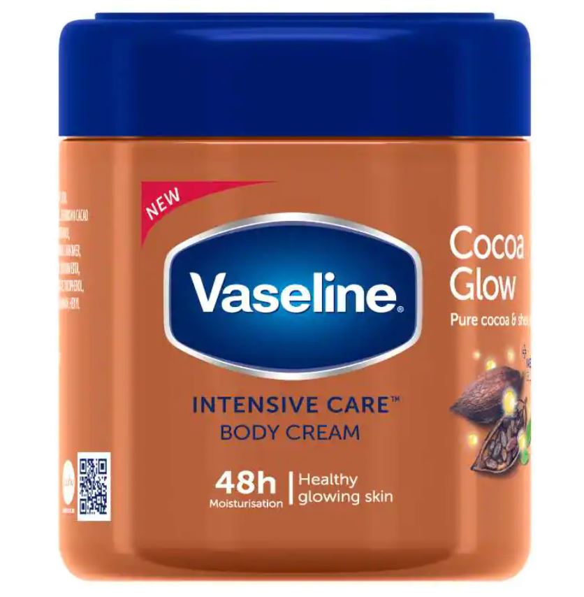 Vaseline Cocoa Glow Intensive Care Body Cream 48H for Dry Skin 400ml