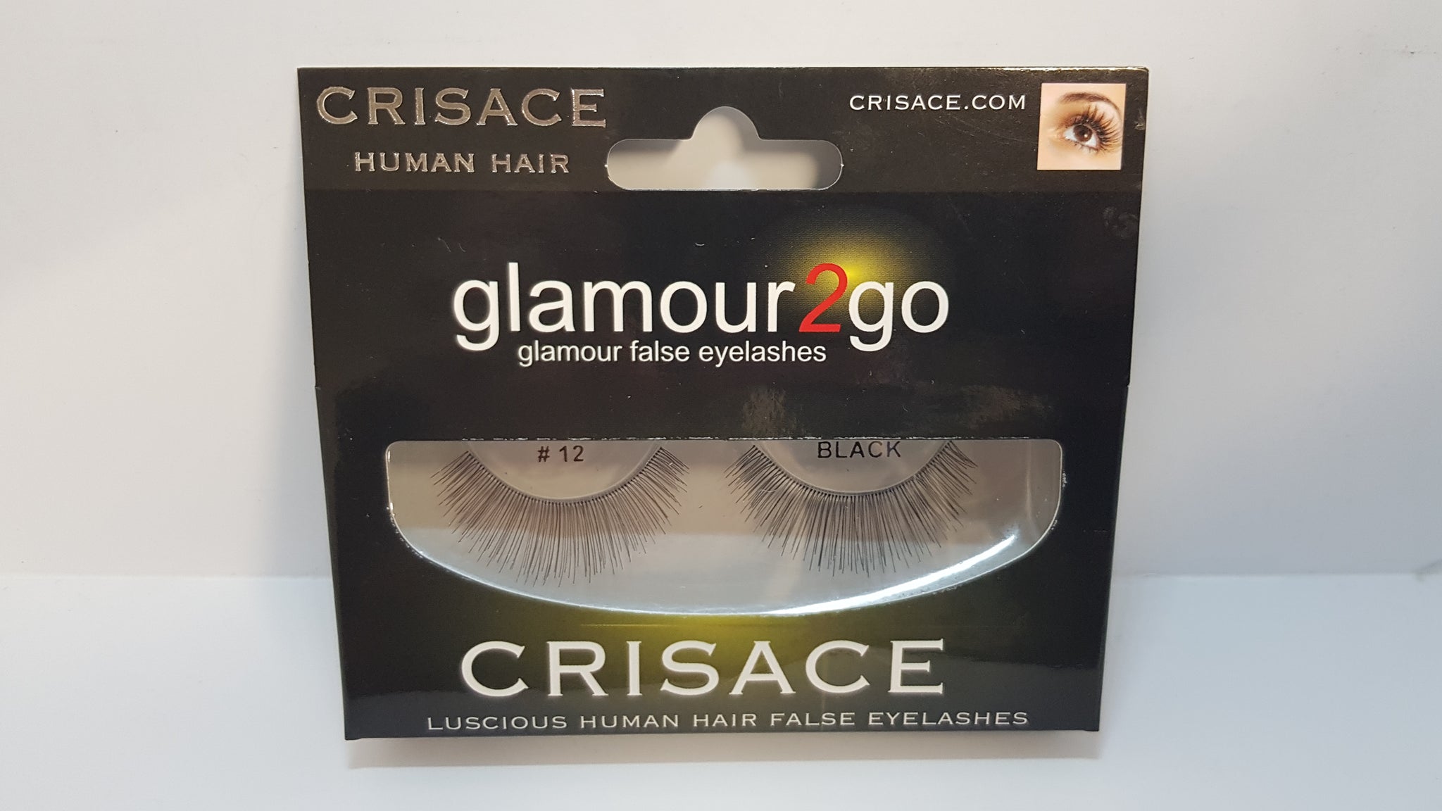 Crisace glamour2go Human Hair False Eyelashes (Black)