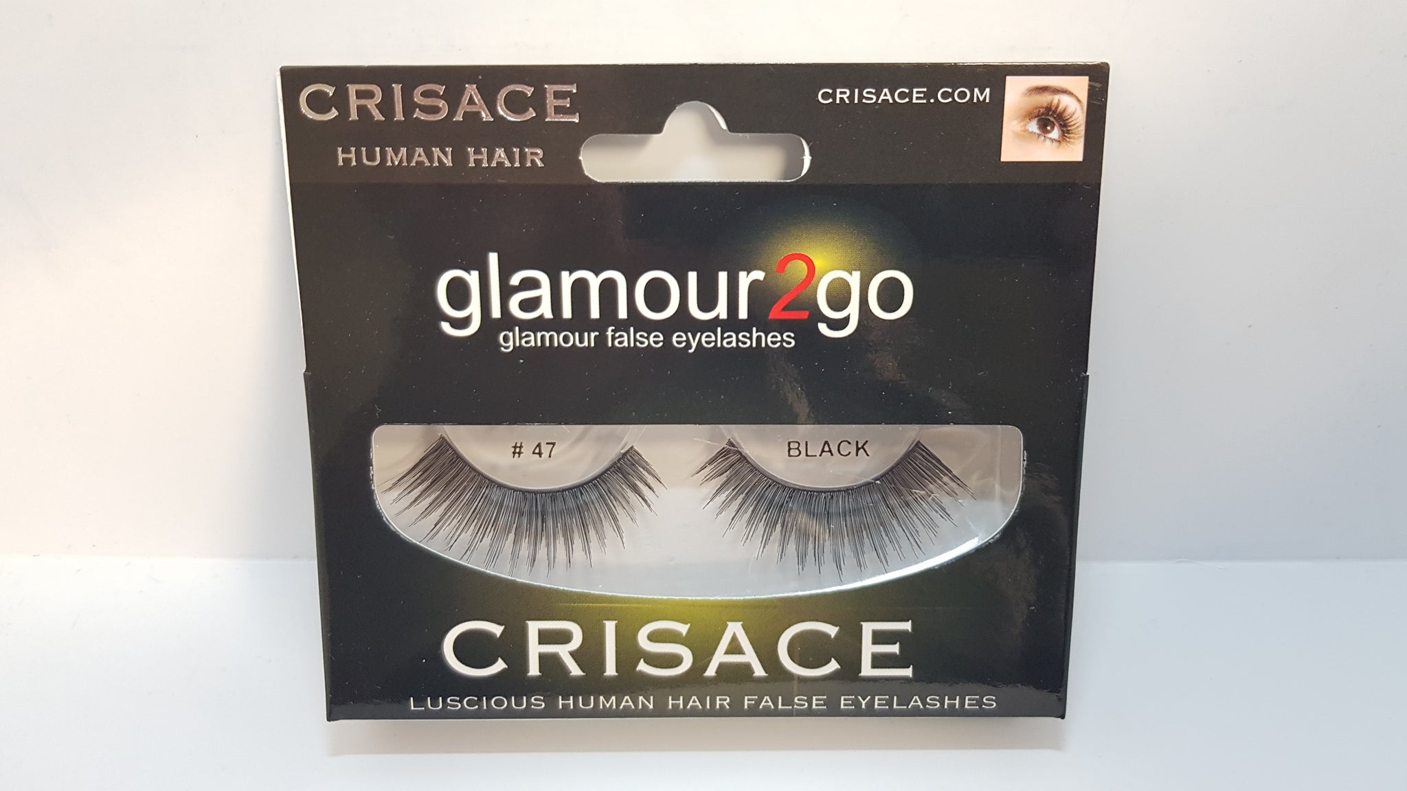 Crisace glamour2go Human Hair False Eyelashes (Black)