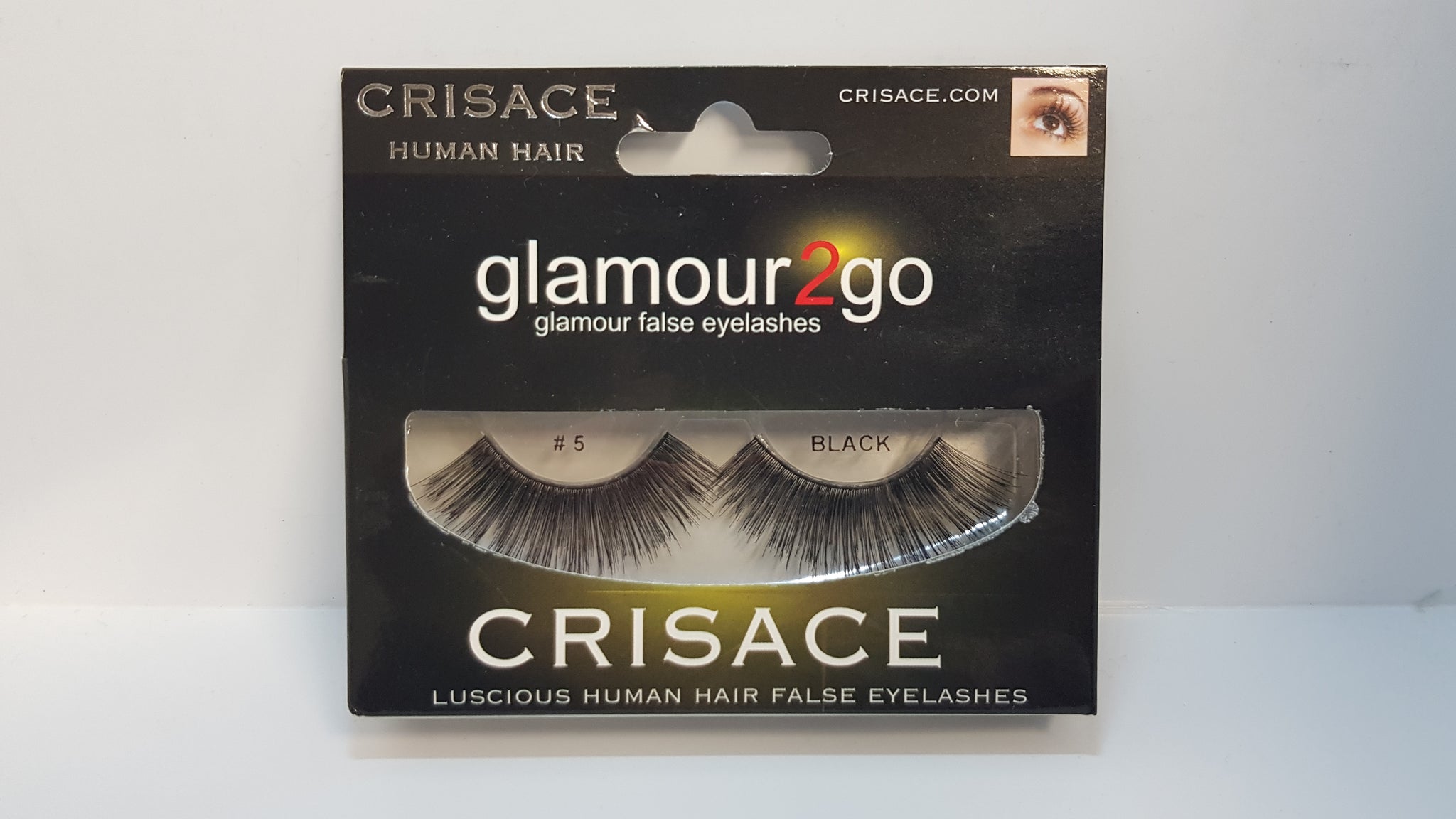 Crisace glamour2go Human Hair False Eyelashes (Black)