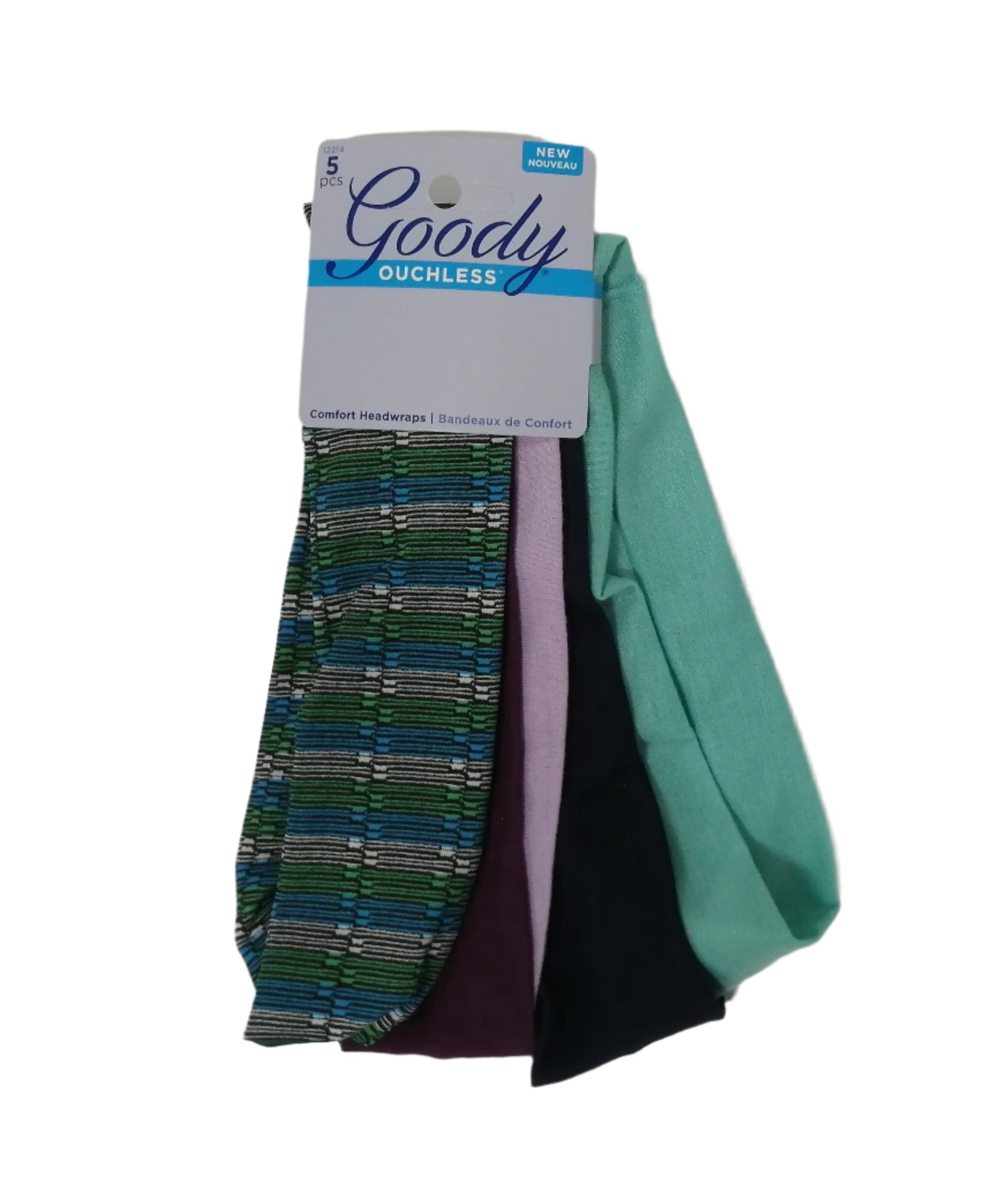 Goody Comfort Headwraps Kinship Striped 5pcs (Assorted Colors) 12214