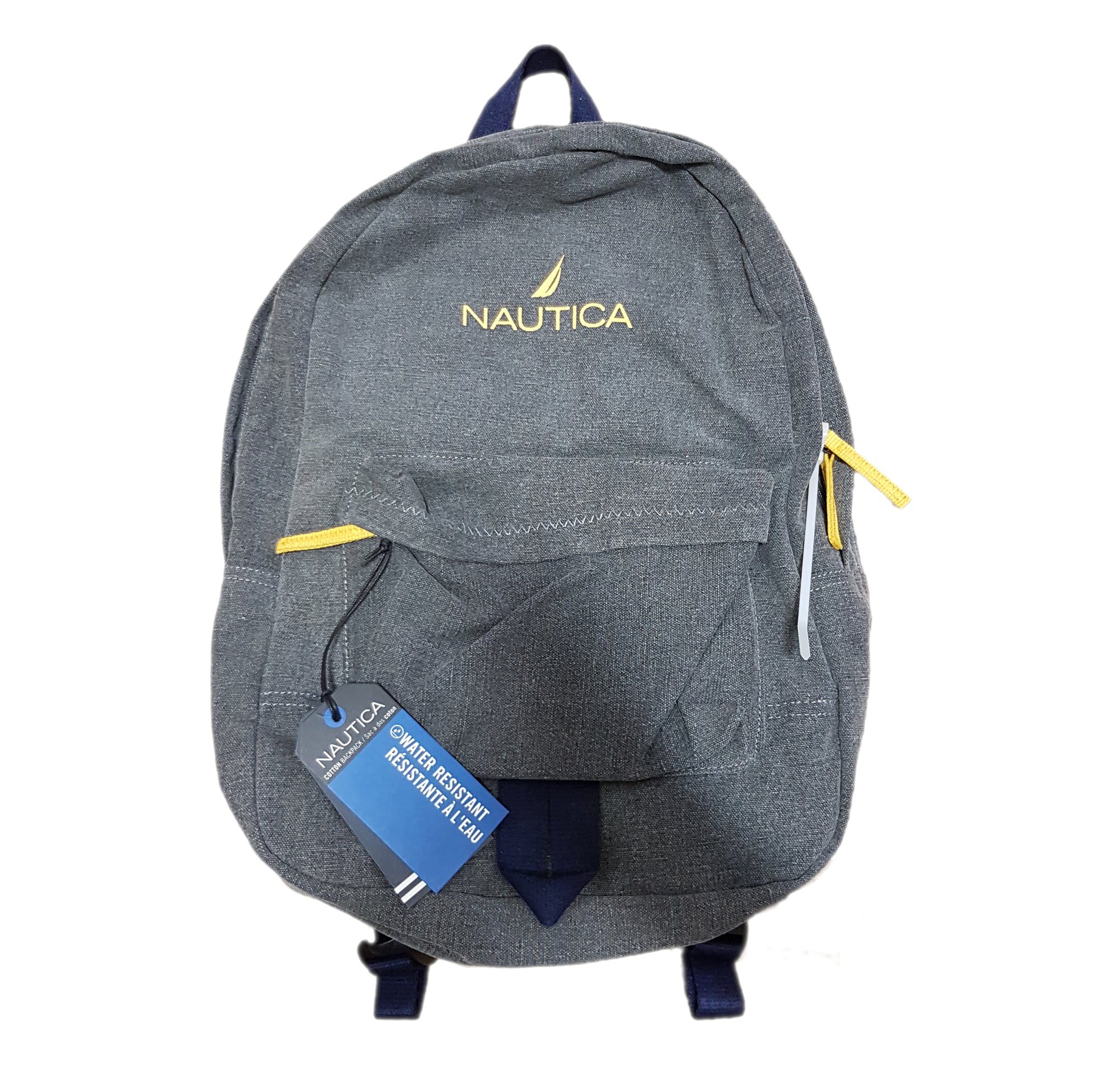 Nautica Water Resistant Cotton Backpack (Grey/Yellow)