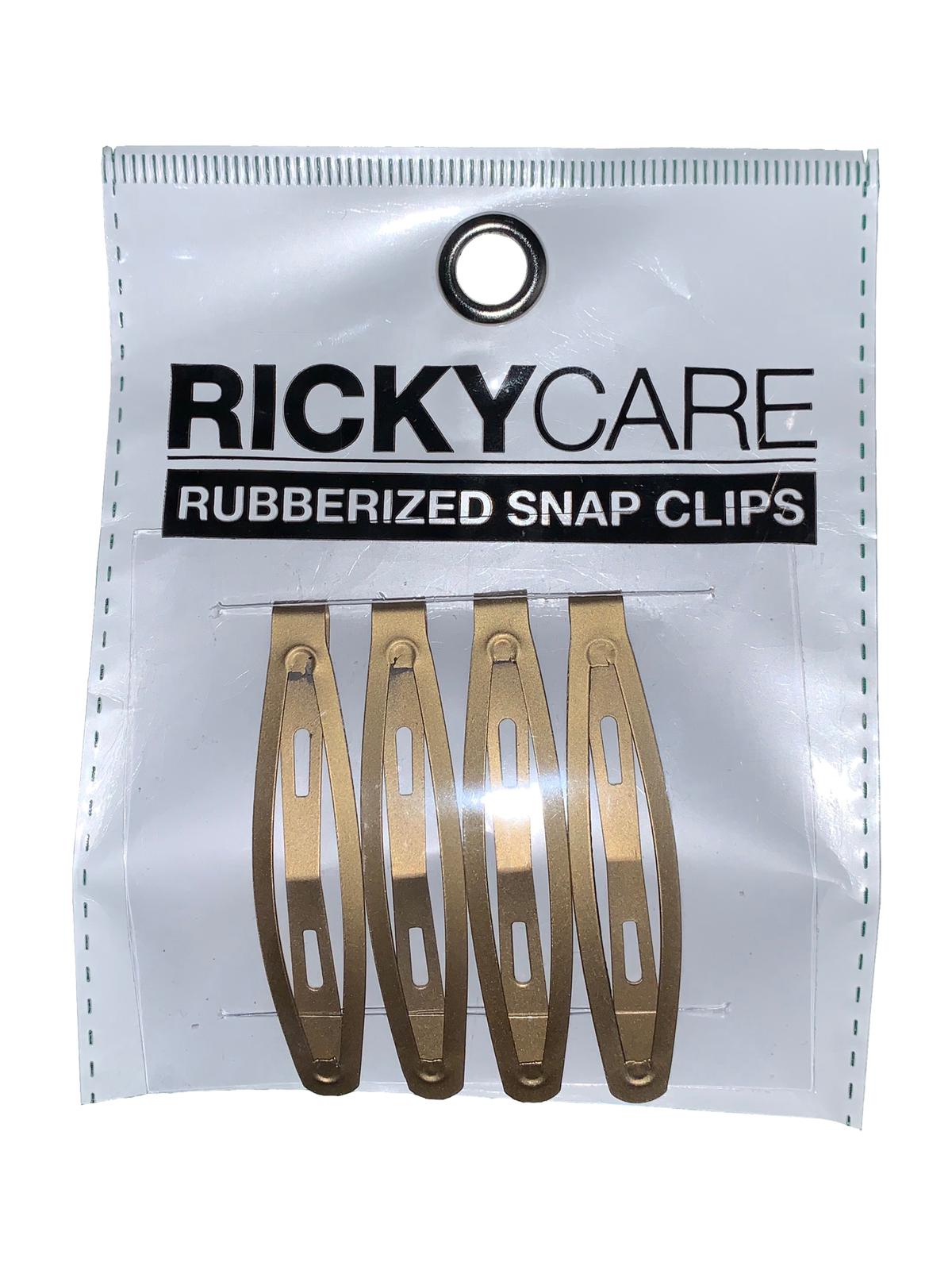 Ricky Care Rubberized Snap Clips 4 Pieces (Gold)