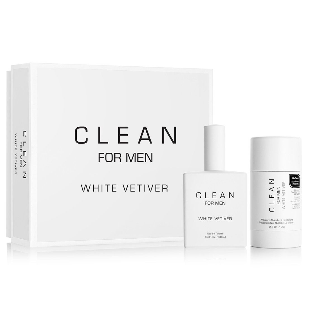 Clean Men White Vetiver 2pc Set 100ml EDT