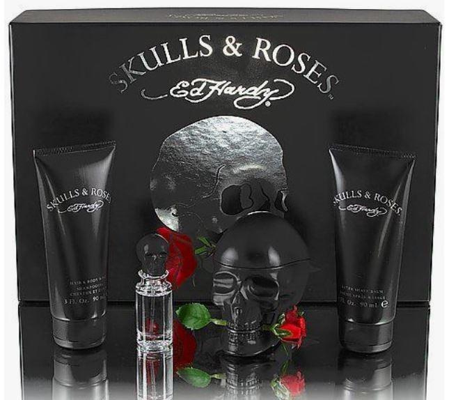 Ed Hardy Skulls & Roses 4pc Set 100ml EDT Men