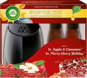 Air Wick Essential Mist Holiday Merry Cherry 20ml/Apple Cinnamon Medley 20ml