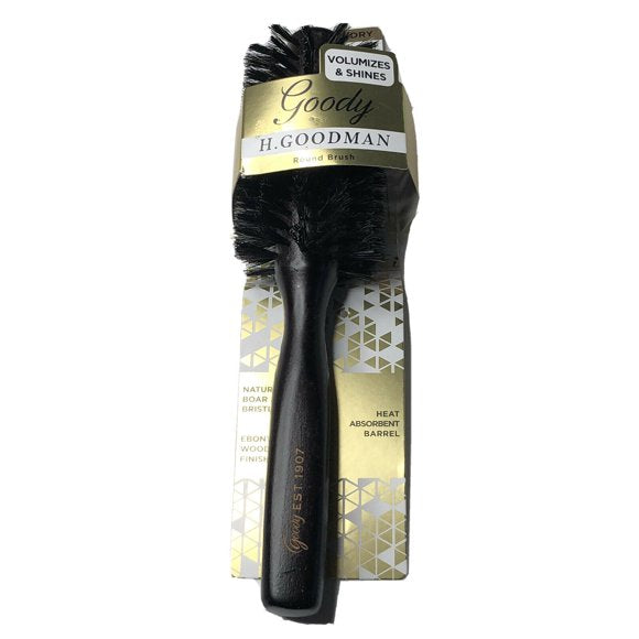 Goody Round Brush Heat Absorbent Barrel for Wet Or Dry 1pc (Black)