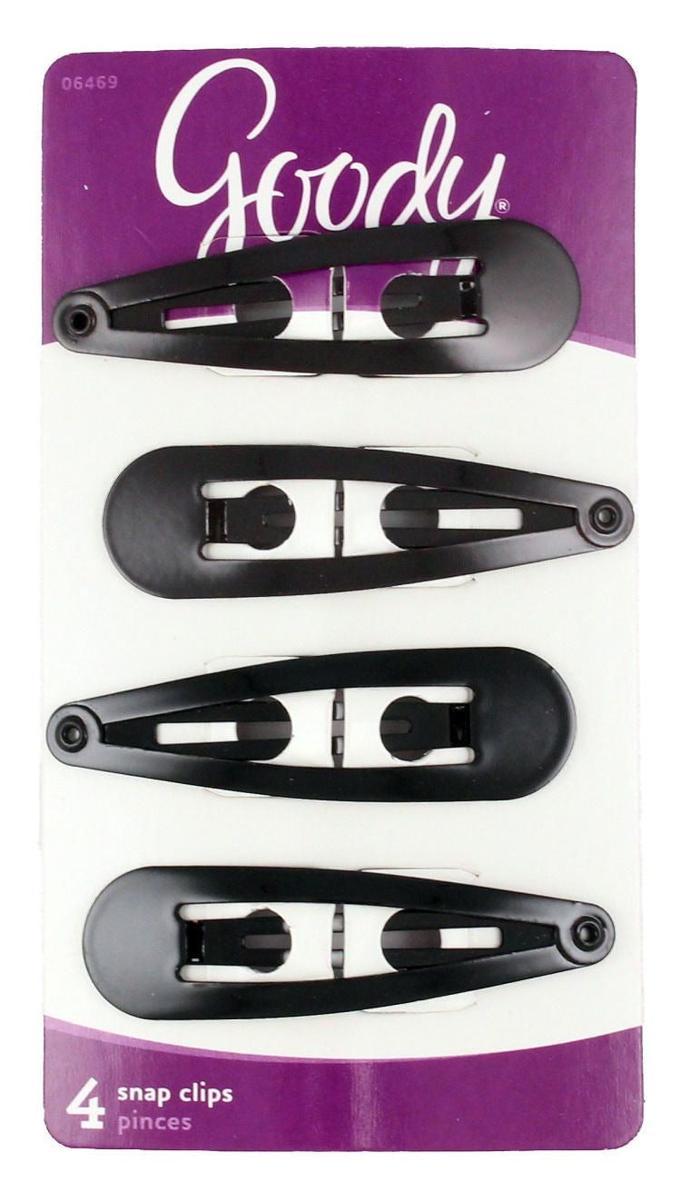 Goody Snap Clips 4pcs in Black- 06469