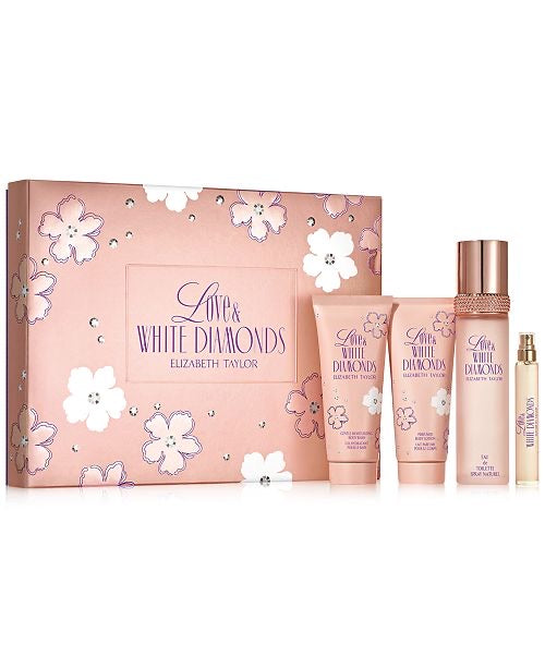 Elizabeth Taylor Love & White Diamonds 4pc Set 100ml EDT Women