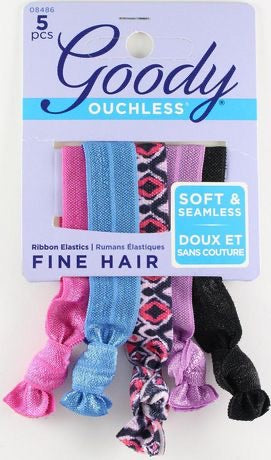 Goody Ouchless 5pc Ribbon Elastics 08486