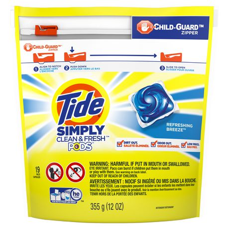 Tide Pods Simply Clean & Fresh Refreshing Breeze 355g
